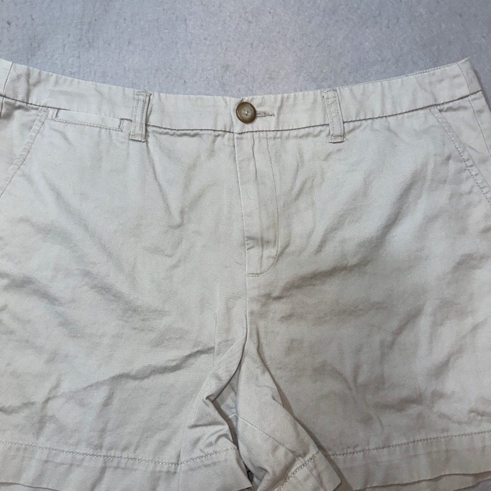 Merona Chino Shorts Women 16 Khaki Excellent Cotton Mid Rise Fit 1 Casual